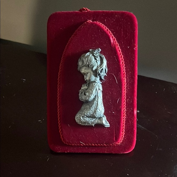 Vintage Red Velvet Prayer Plaque - Picture 1 of 4